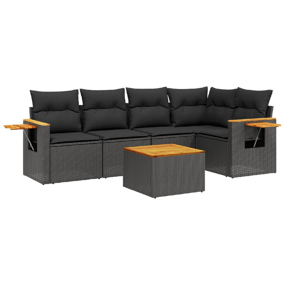 Set Mobilier De Grădină Cu Perne, 6 Piese, , Poliratan