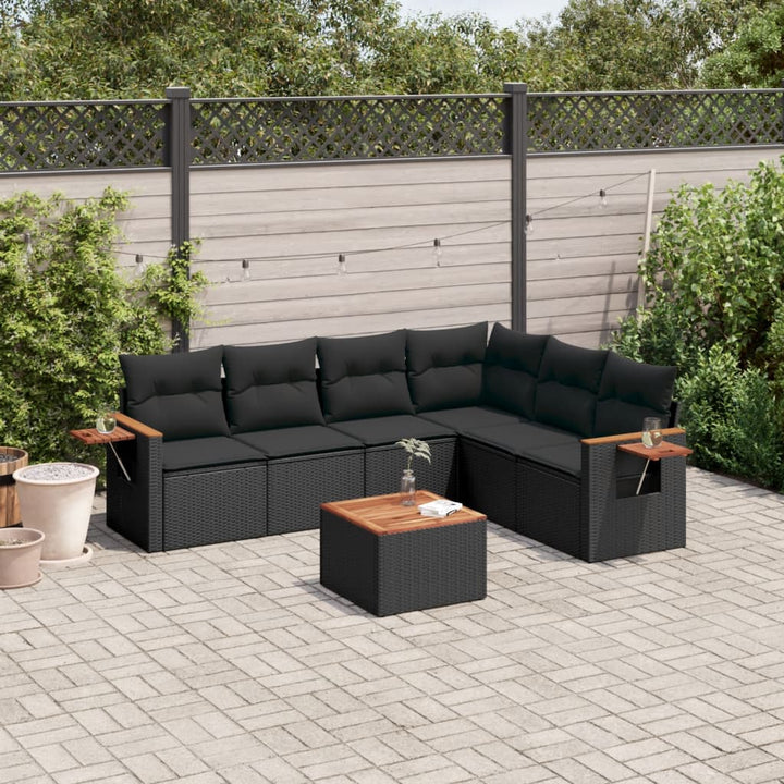 Set Canapele De Grădină Cu Perne, 6 Piese, Bej, Poliratan
