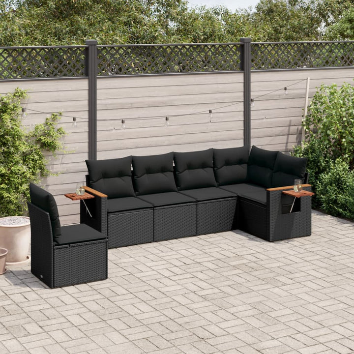 Set Canapele De Grădină Cu Perne, 7 Piese, , Poliratan