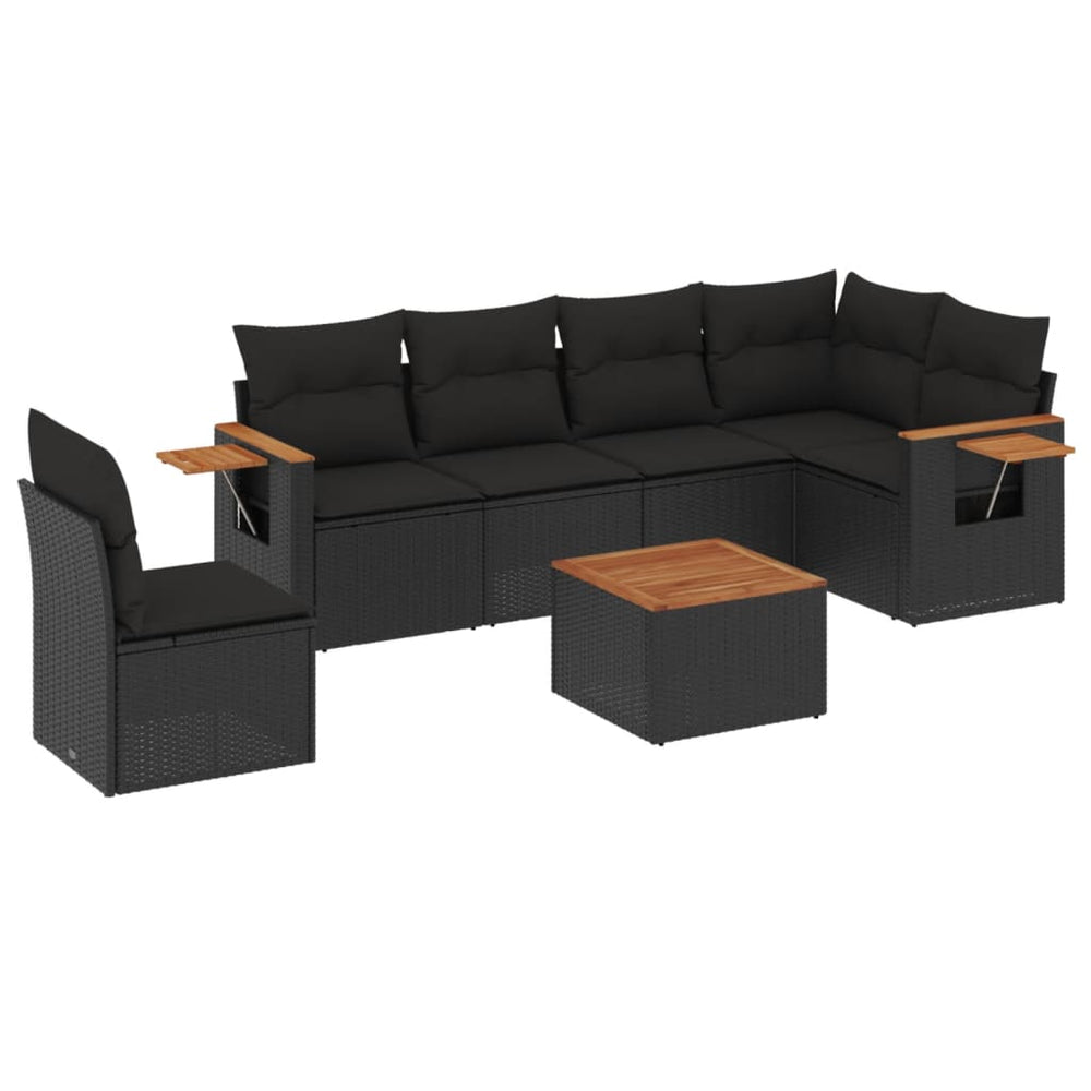 Set Canapele De Grădină Cu Perne, 7 Piese, , Poliratan