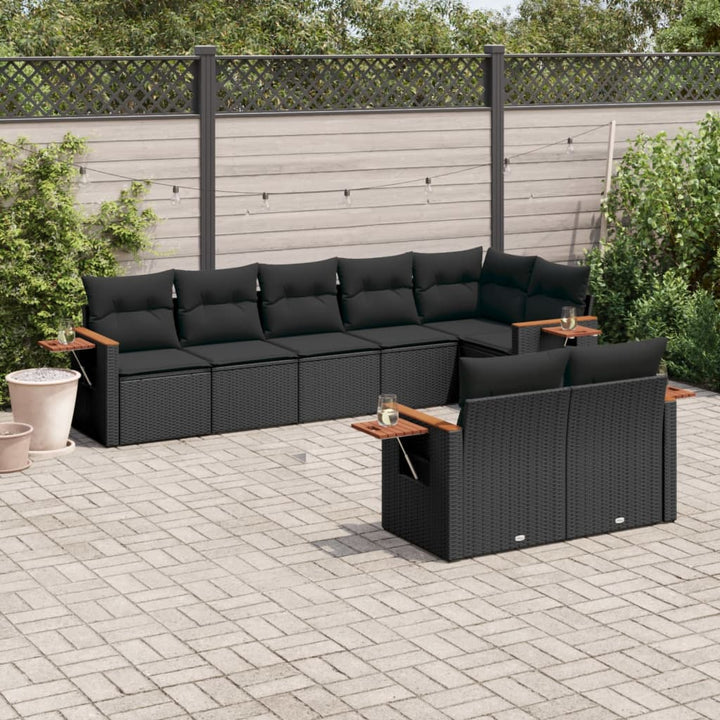 Set Mobilier De Grădină Cu Perne, 8 Piese, , Poliratan