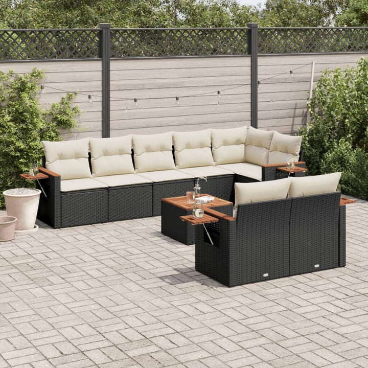 Set Mobilier De Grădină Cu Perne, 8 Piese, , Poliratan