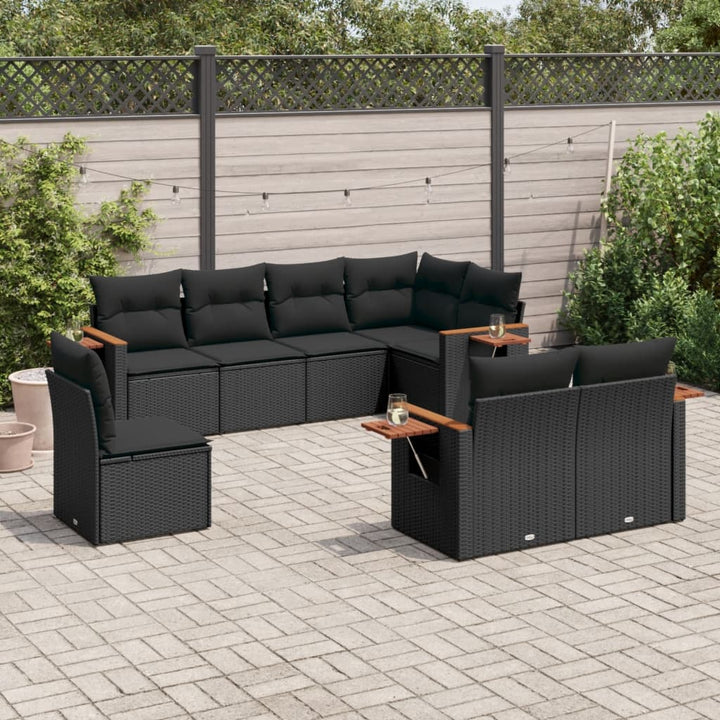 Set Canapele De Grădină Cu Perne, 8 Piese, , Poliratan