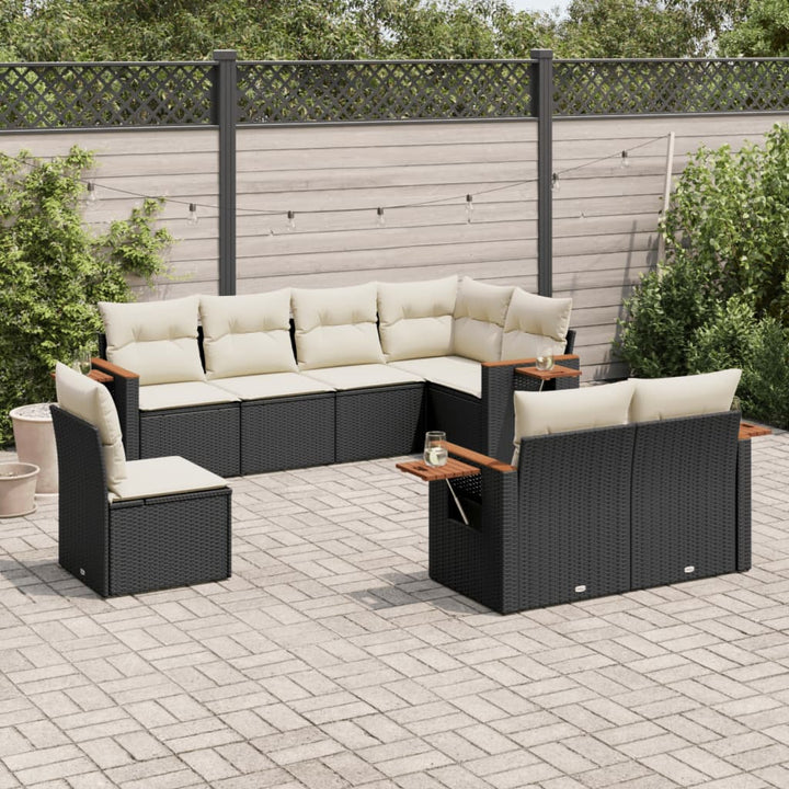 Set Canapele De Grădină Cu Perne, 8 Piese, , Poliratan
