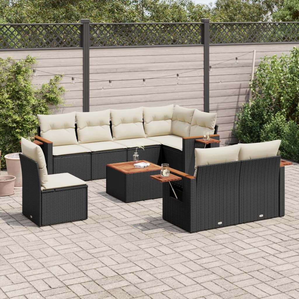 Set Canapele De Grădină Cu Perne, 8 Piese, , Poliratan