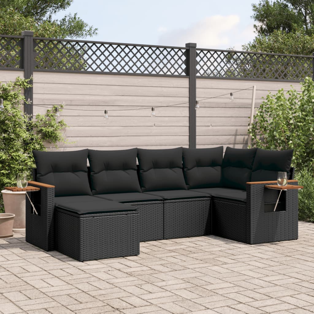 Set Canapele De Grădină, 7 Piese, Cu Perne, , Poliratan