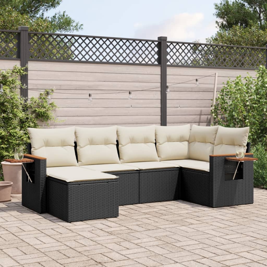 Set Canapele De Grădină, 7 Piese, Cu Perne, , Poliratan