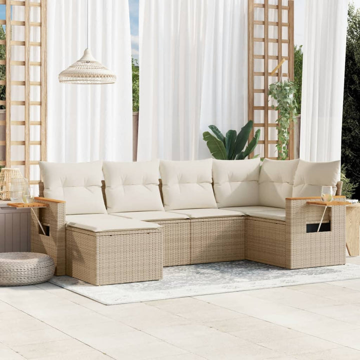 Set Canapele De Grădină, 7 Piese, Cu Perne, , Poliratan