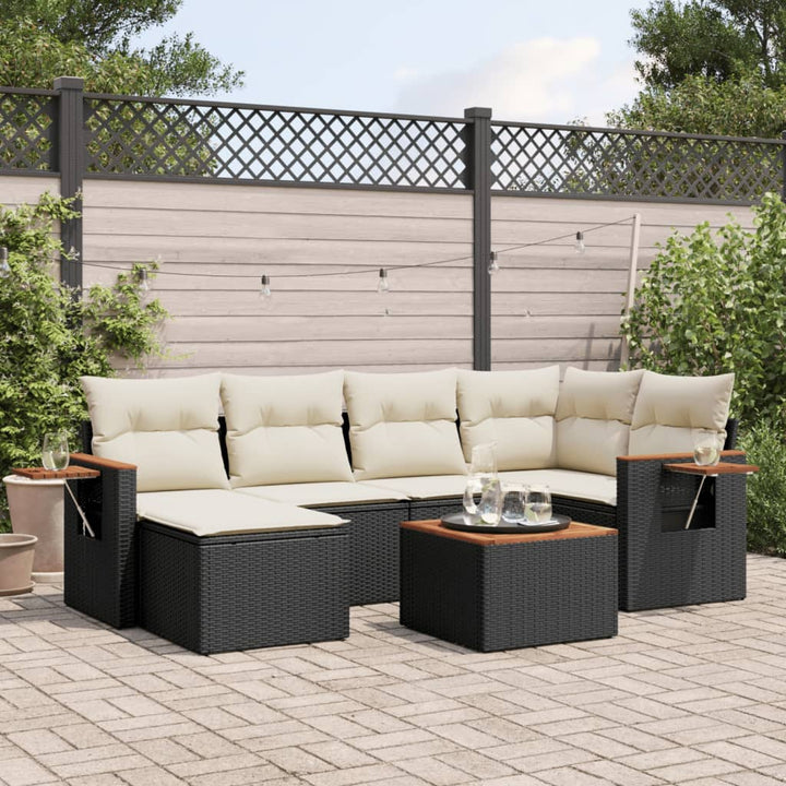 Set Canapele De Grădină, 7 Piese, Cu Perne, , Poliratan