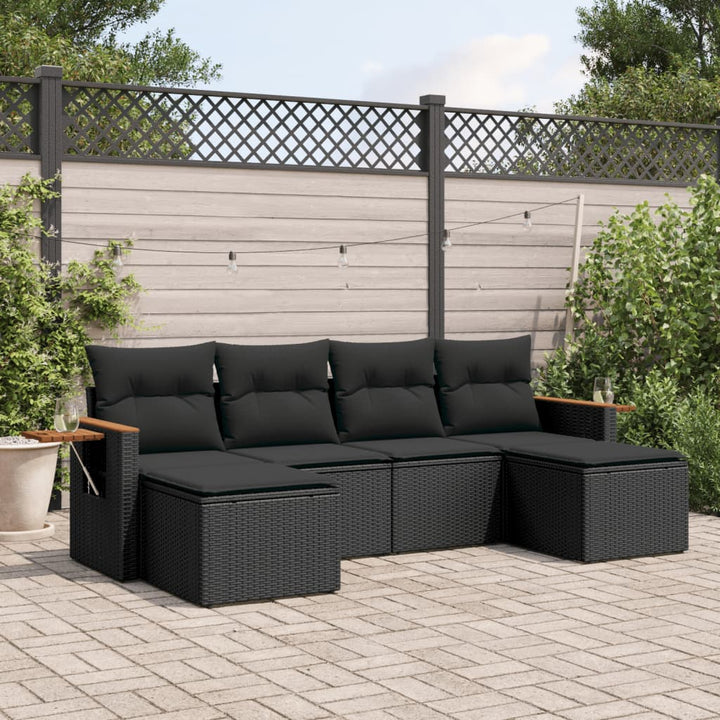 Set Canapele De Grădină Cu Perne, 6 Piese, Bej, Poliratan