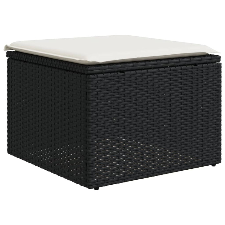 Set Mobilier De Grădină Cu Perne, 8 Piese, Negru, Poliratan