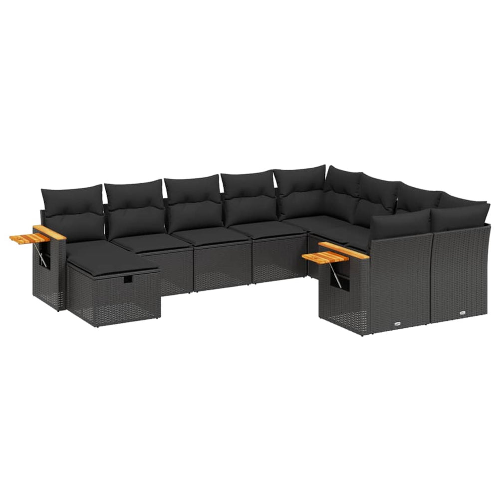 Set Canapele De Grădină Cu Perne, 10 Piese, , Poliratan