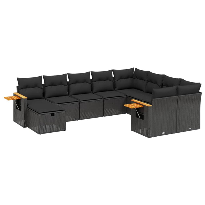 Set Canapele De Grădină Cu Perne, 10 Piese, , Poliratan
