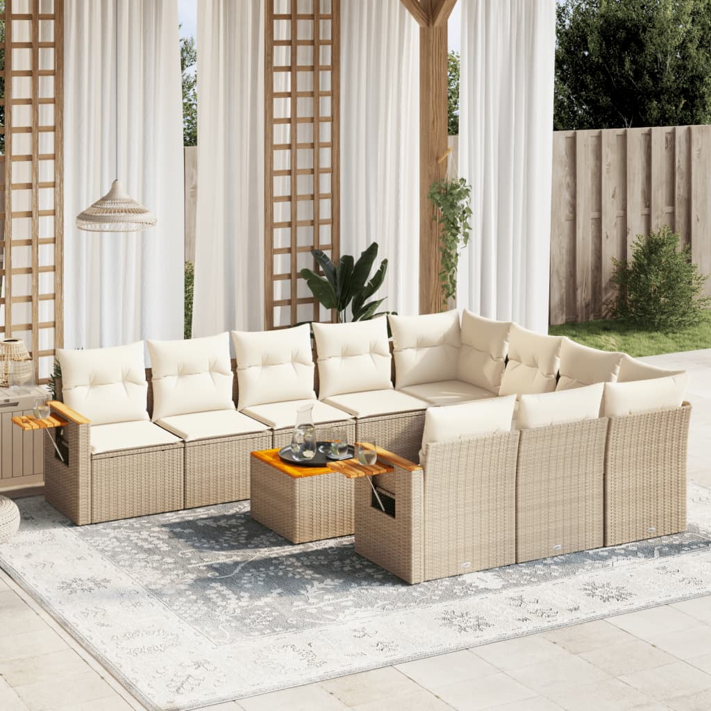 Set Mobilier De Grădină Cu Perne, 10 Piese, , Poliratan