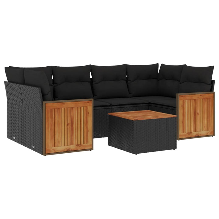 Set Canapele De Grădină Cu Perne, 7 Piese, , Poliratan