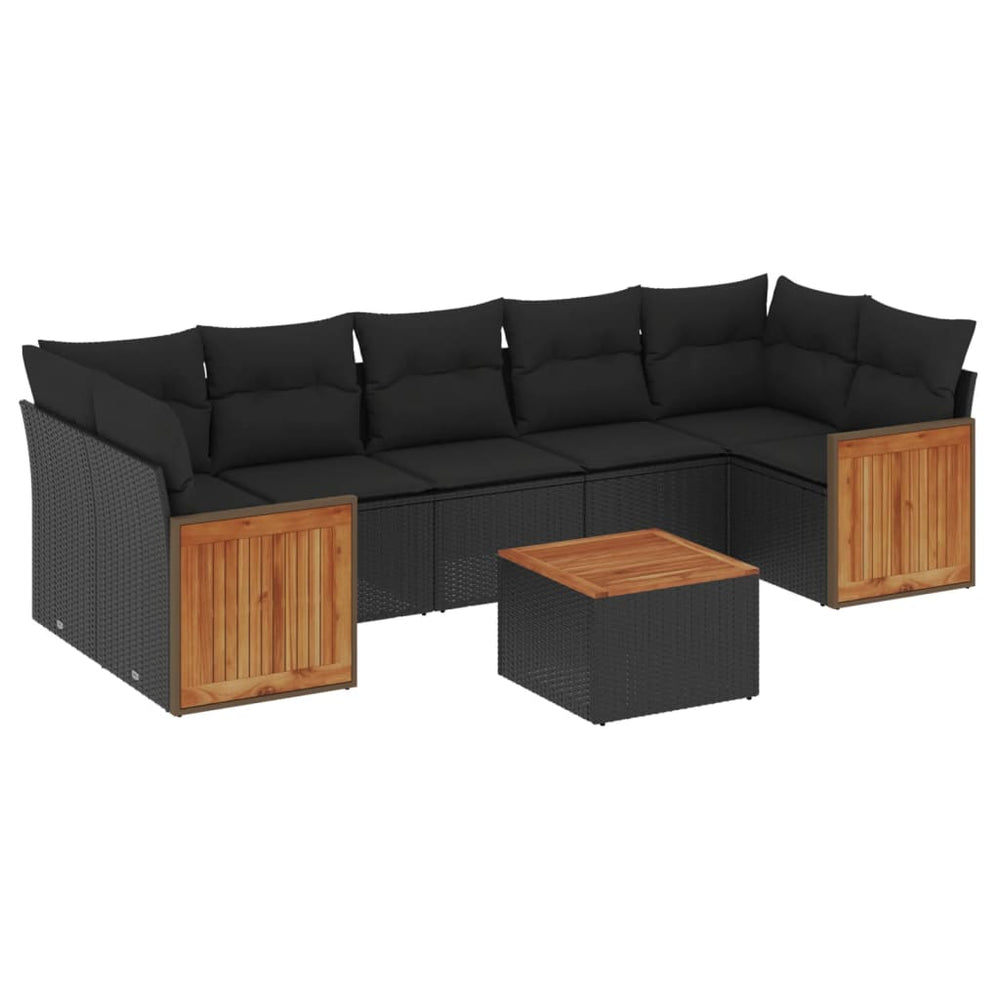 Set Mobilier De Grădină Cu Perne, 8 Piese, , Poliratan