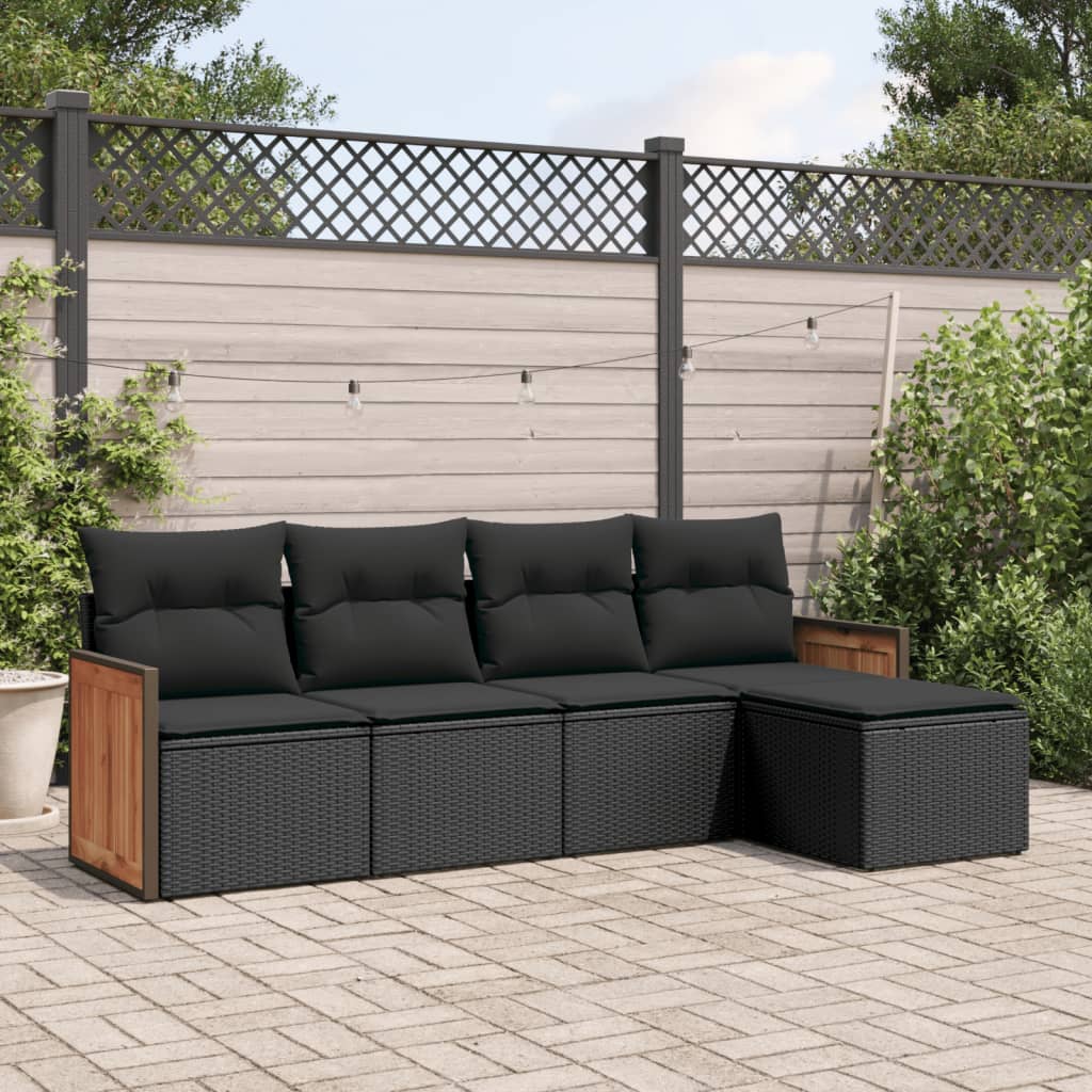 Set Mobilier Grădină Cu Perne, 6 Piese, , Poliratan