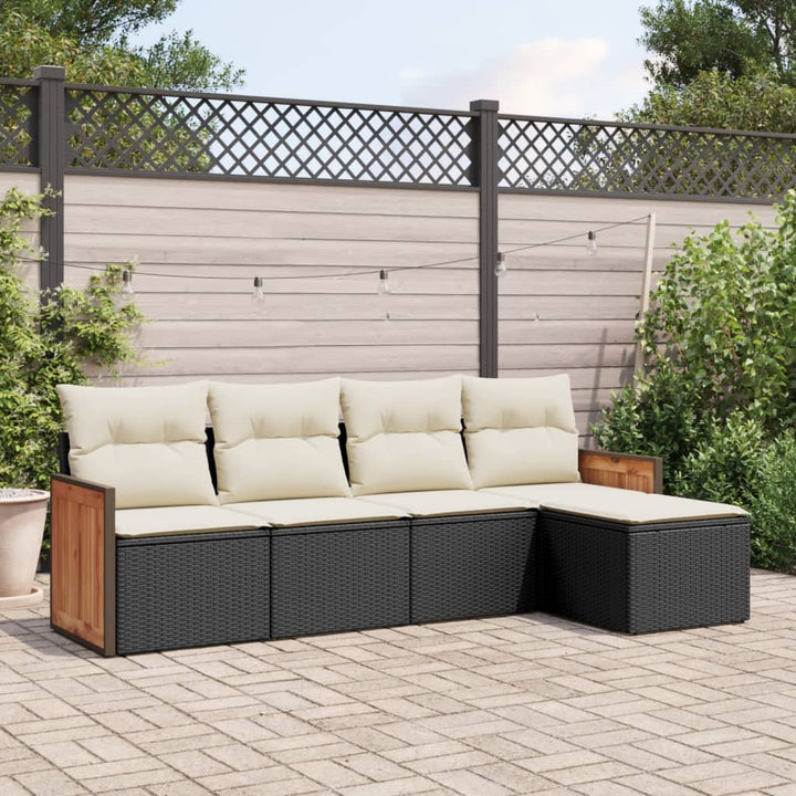 Set Mobilier Grădină Cu Perne, 6 Piese, , Poliratan