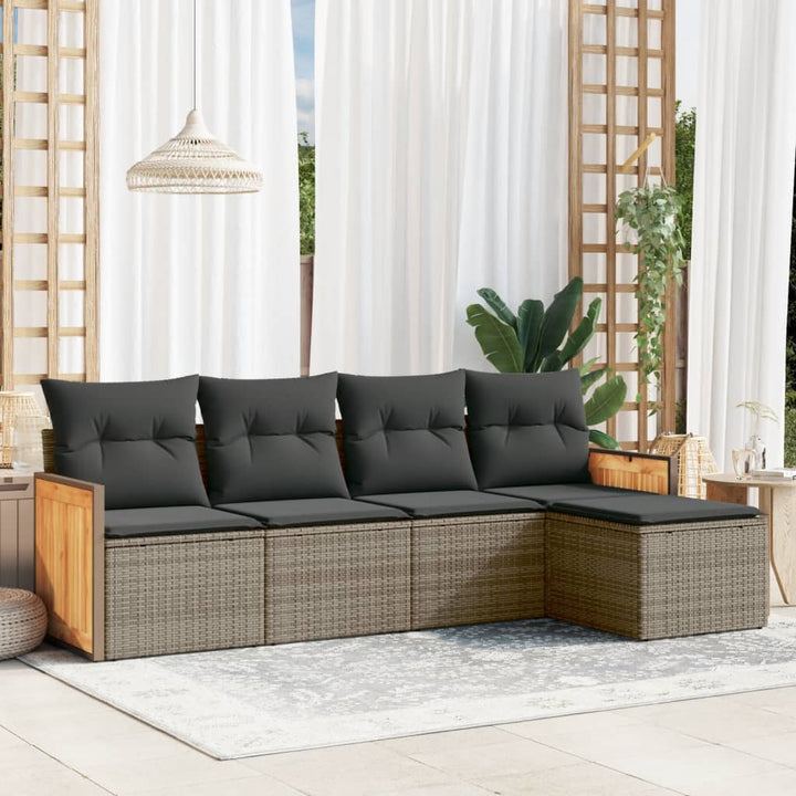 Set Mobilier Grădină Cu Perne, 6 Piese, , Poliratan
