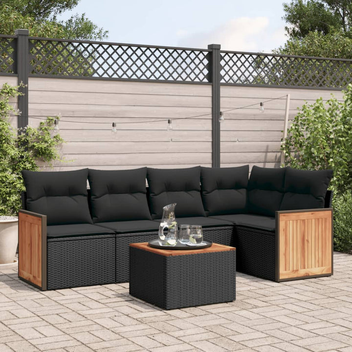 Set Canapele De Grădină Cu Perne, 5 Piese, Bej, Poliratan