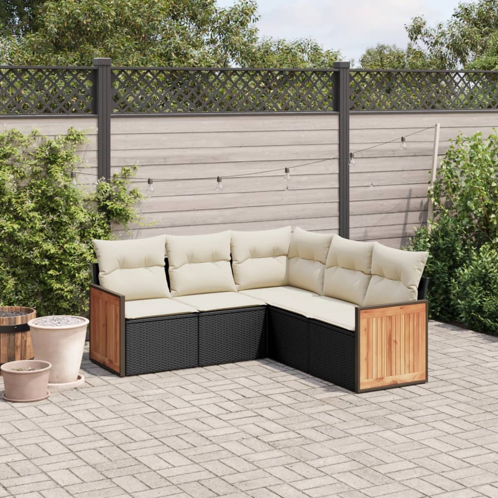 Set Mobilier De Grădină Cu Perne, 6 Piese, , Poliratan