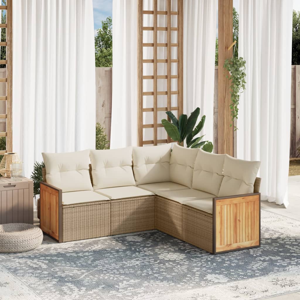 Set Mobilier De Grădină Cu Perne, 6 Piese, , Poliratan