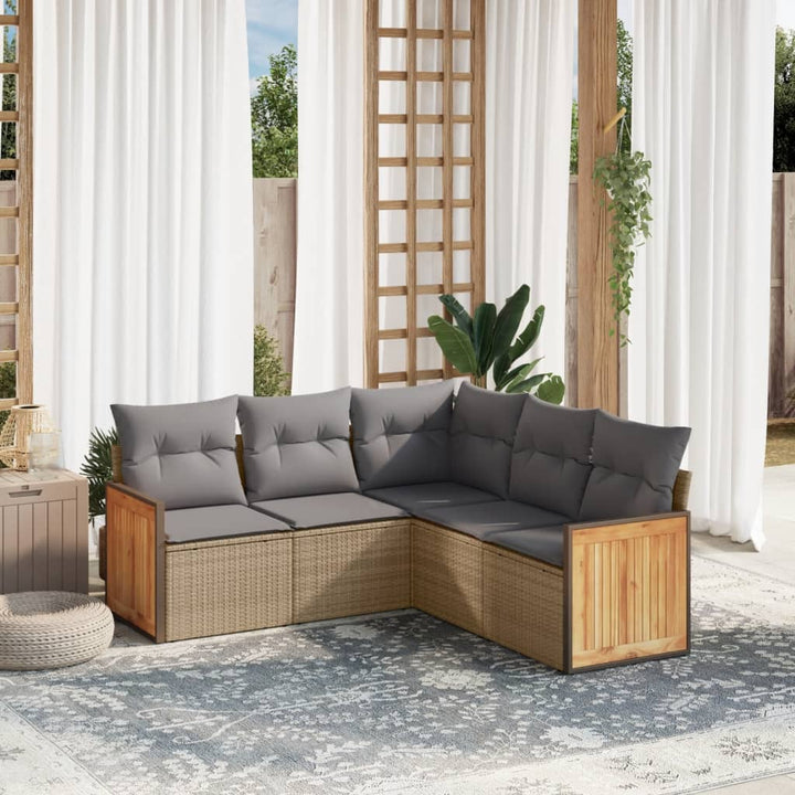 Set Mobilier De Grădină Cu Perne, 6 Piese, , Poliratan