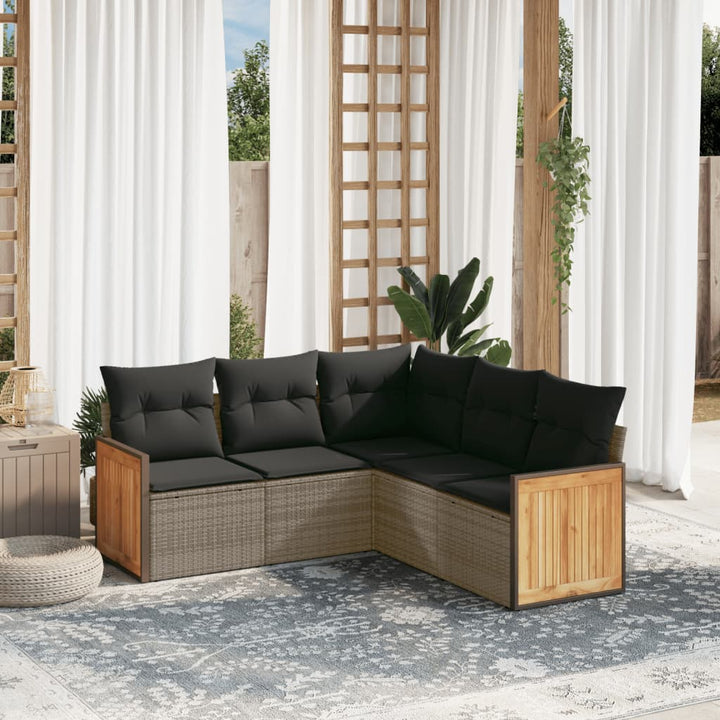 Set Mobilier De Grădină Cu Perne, 6 Piese, , Poliratan