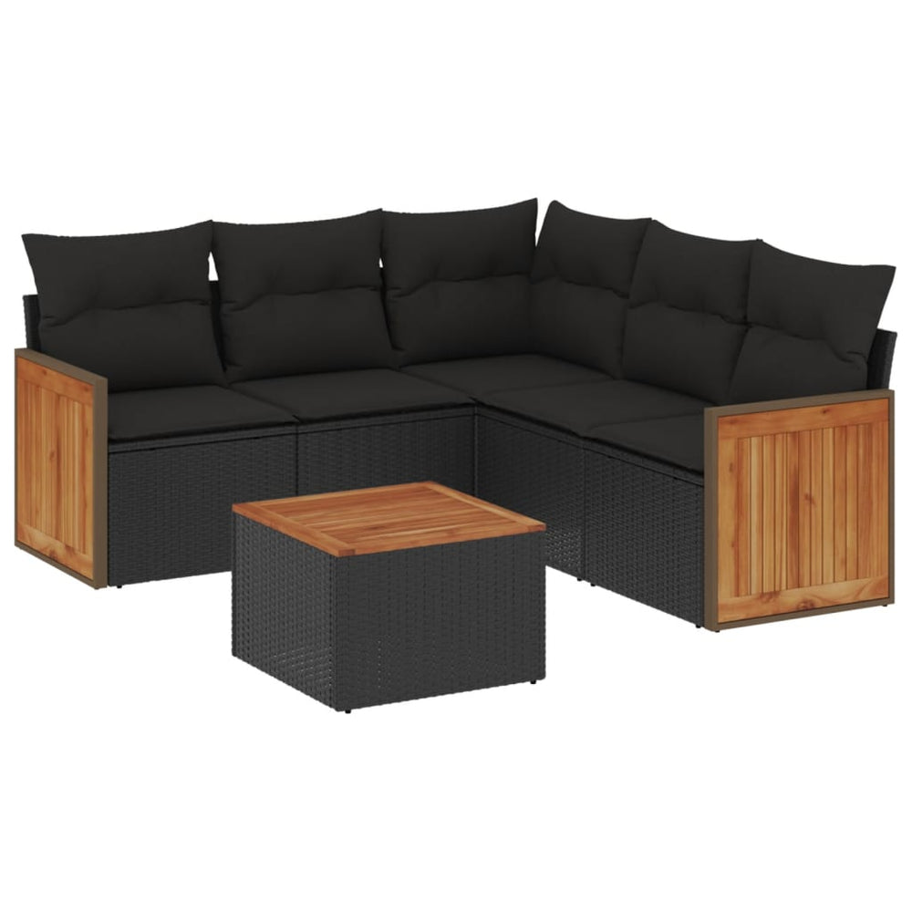 Set Mobilier De Grădină Cu Perne, 6 Piese, , Poliratan