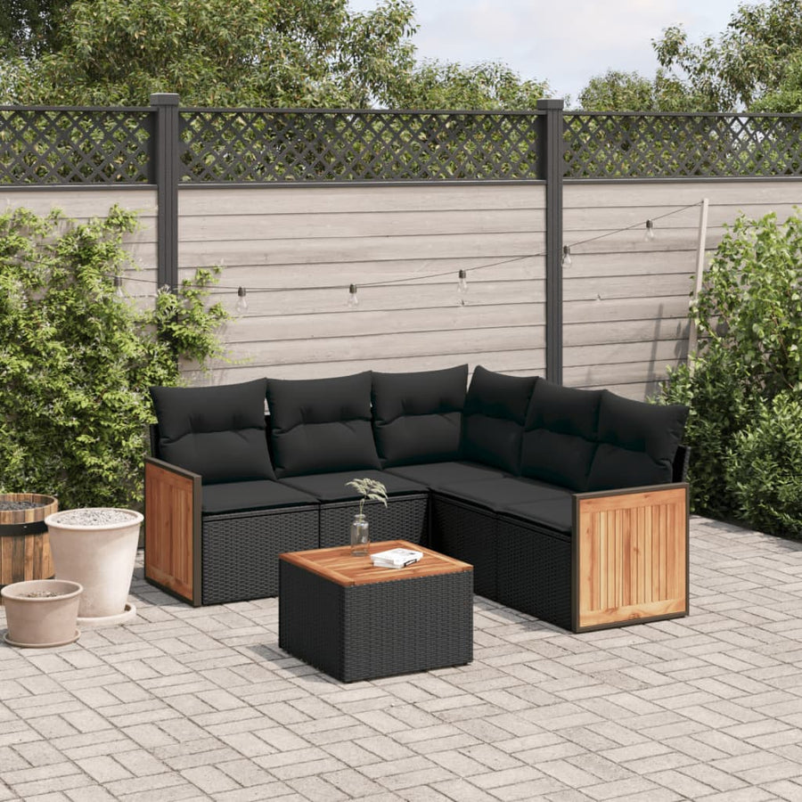 Set Mobilier De Grădină Cu Perne, 6 Piese, , Poliratan