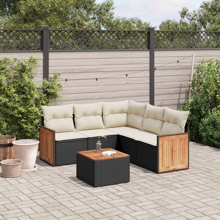 Set Mobilier De Grădină Cu Perne, 6 Piese, , Poliratan