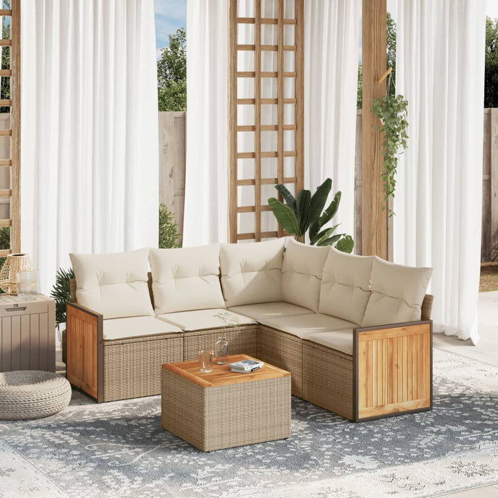 Set Mobilier De Grădină Cu Perne, 6 Piese, , Poliratan