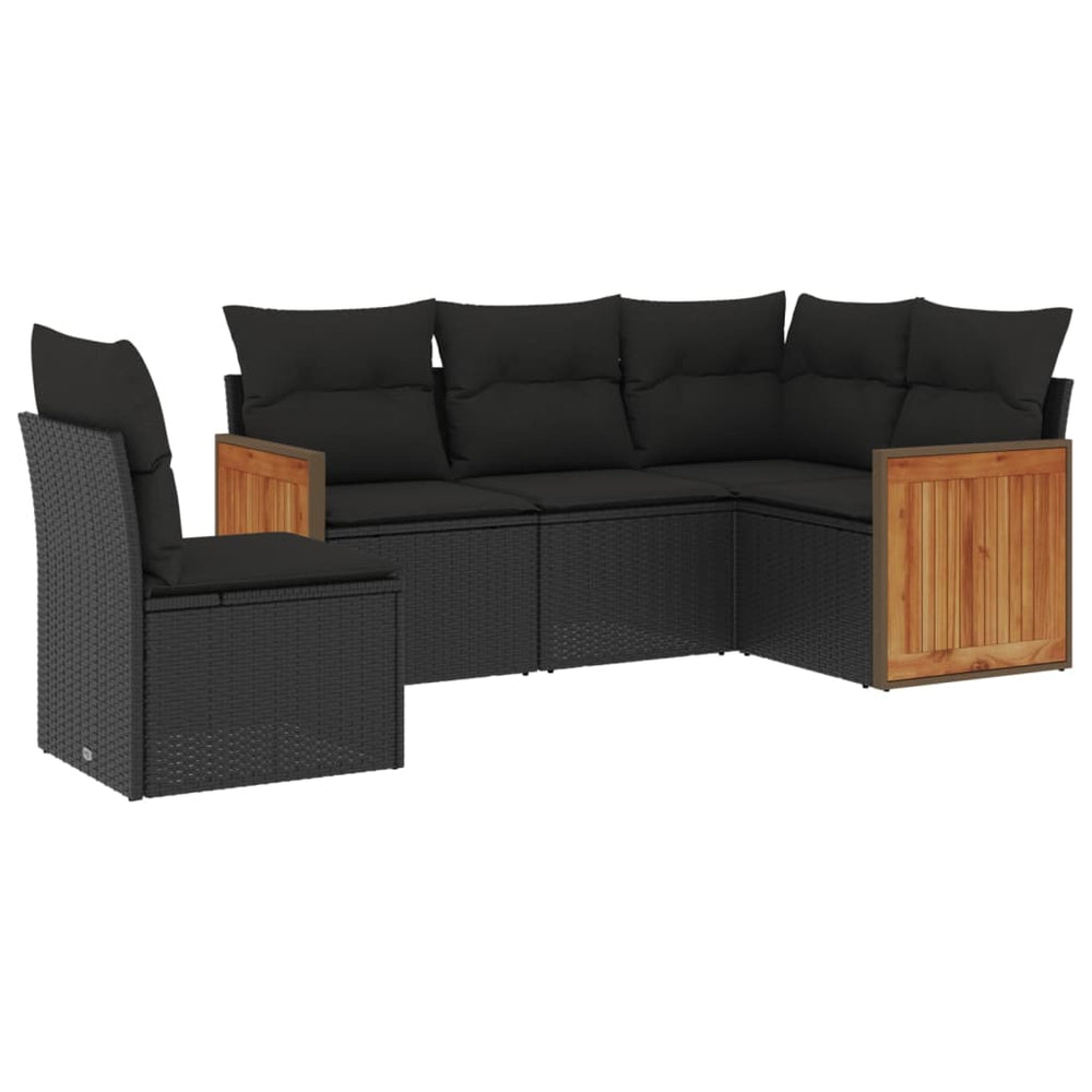 Set Mobilier De Grădină Cu Perne, 5 Piese, , Poliratan