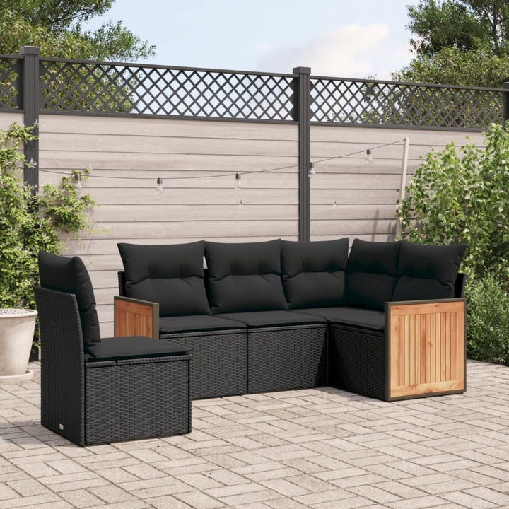 Set Mobilier De Grădină Cu Perne, 5 Piese, , Poliratan
