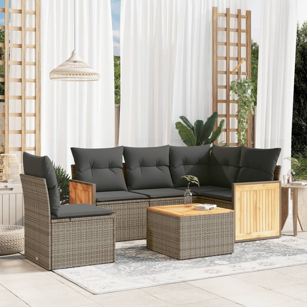 Set Mobilier De Grădină Cu Perne, 5 Piese, , Poliratan