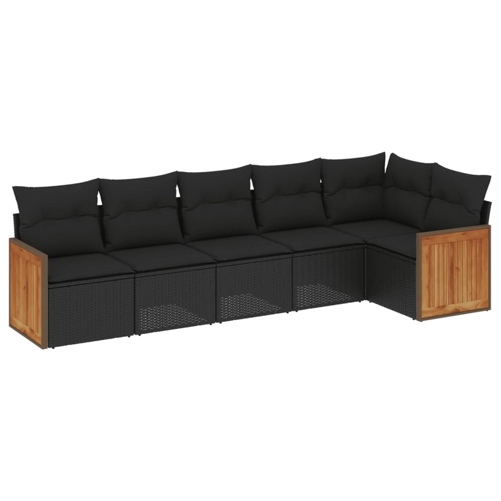 Set Mobilier De Grădină Cu Perne, 6 Piese, , Poliratan