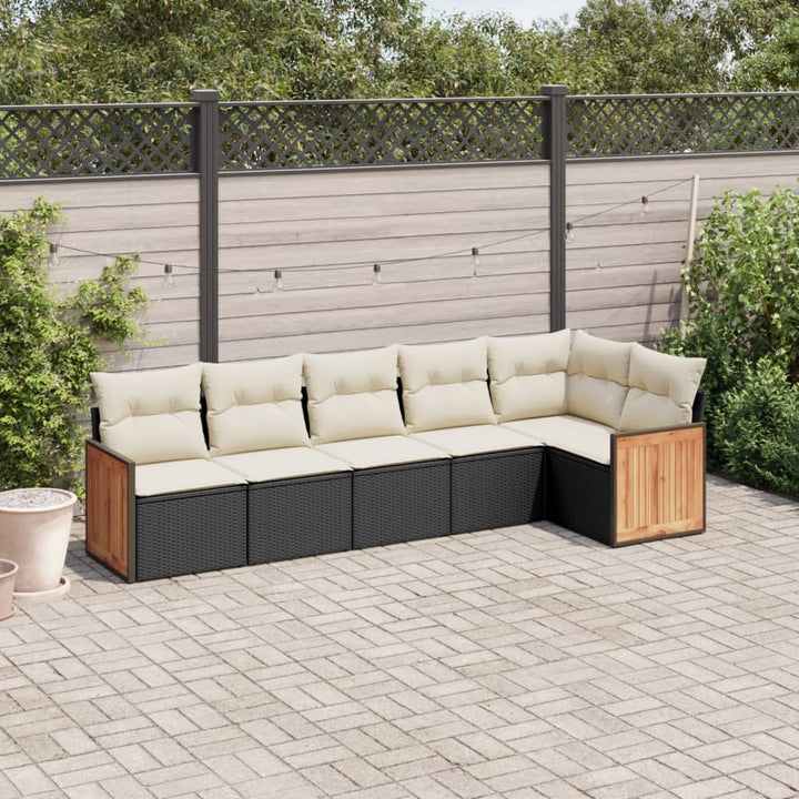 Set Mobilier De Grădină Cu Perne, 6 Piese, , Poliratan
