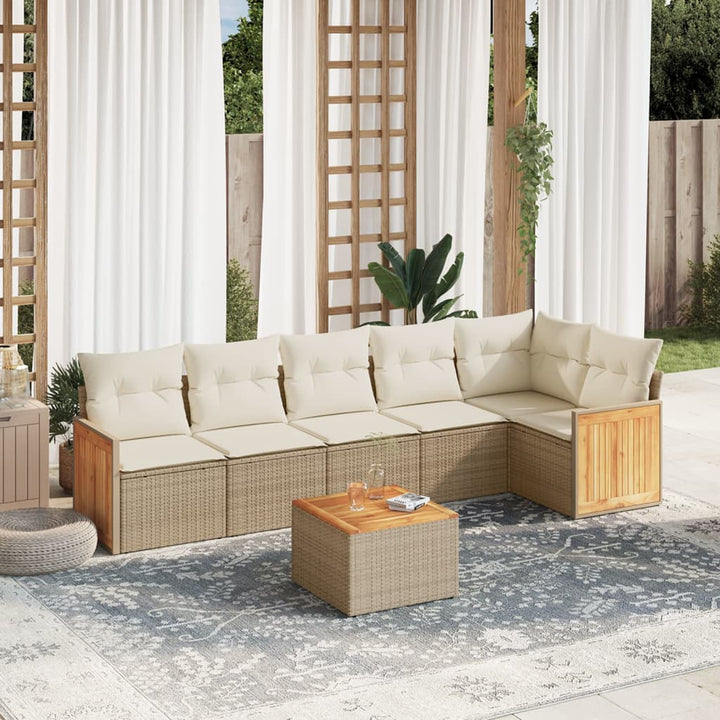 Set Mobilier De Grădină Cu Perne, 6 Piese, , Poliratan