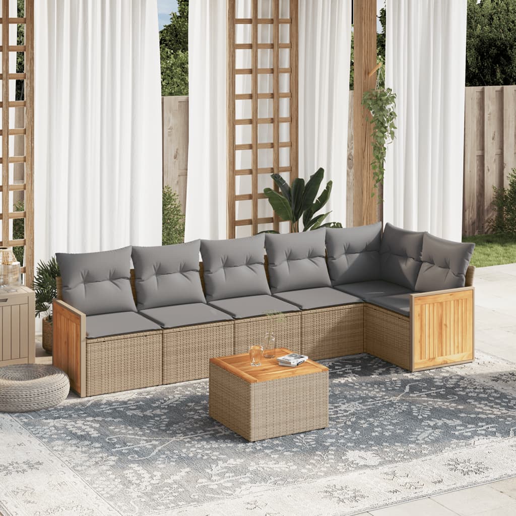 Set Mobilier De Grădină Cu Perne, 6 Piese, , Poliratan