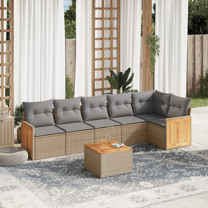 Set Mobilier De Grădină Cu Perne, 6 Piese, , Poliratan