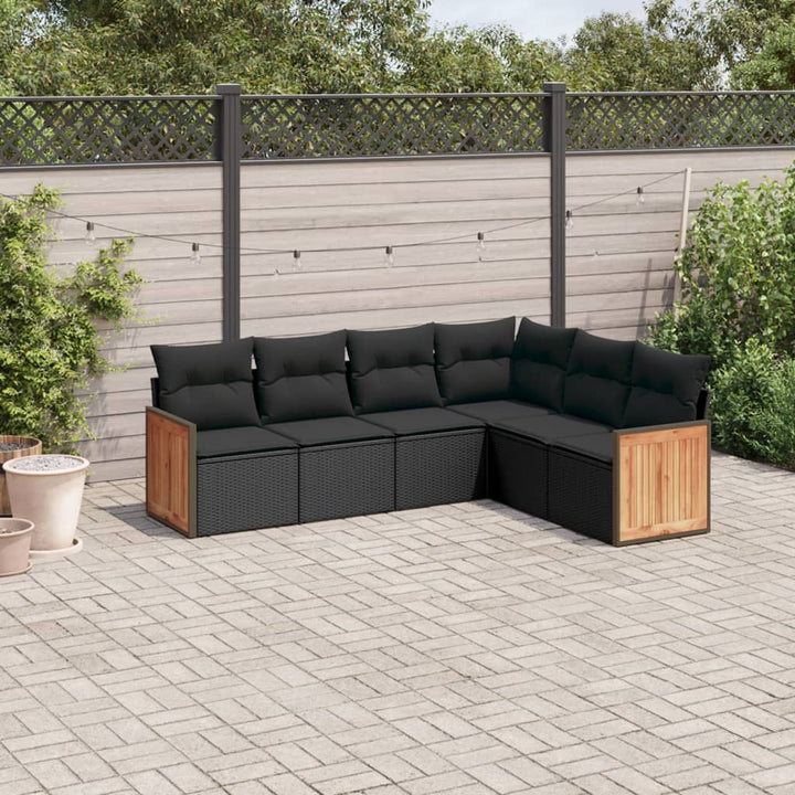 Set Canapele De Grădină Cu Perne, 7 Piese, , Poliratan