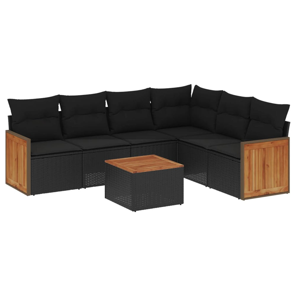 Set Canapele De Grădină Cu Perne, 7 Piese, , Poliratan
