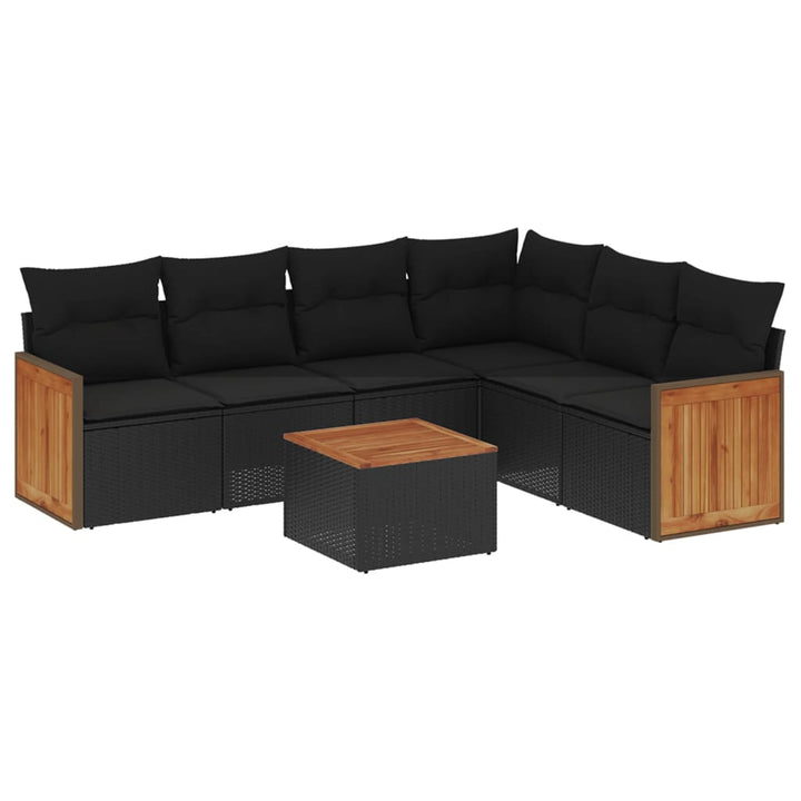 Set Canapele De Grădină Cu Perne, 7 Piese, , Poliratan