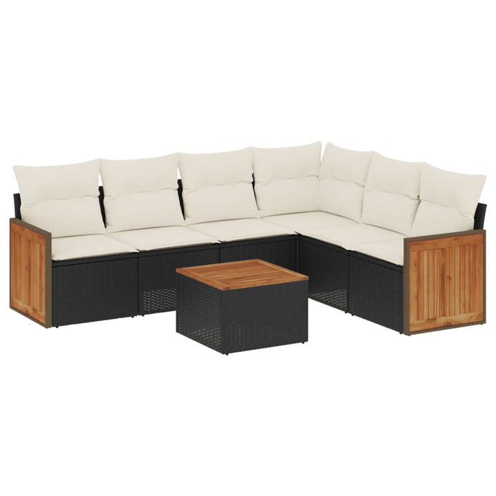 Set Canapele De Grădină Cu Perne, 7 Piese, , Poliratan