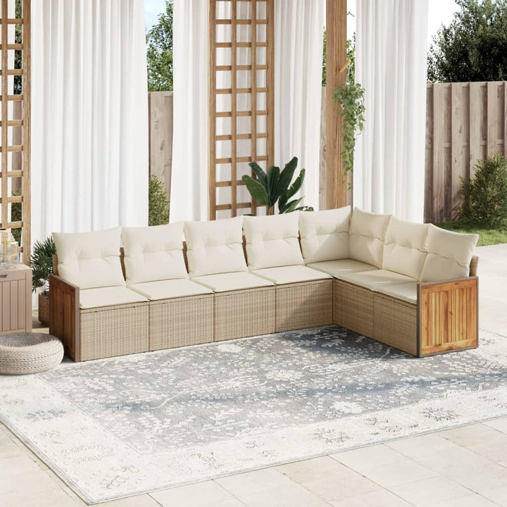 Set Mobilier De Grădină Cu Perne, 8 Piese, , Poliratan
