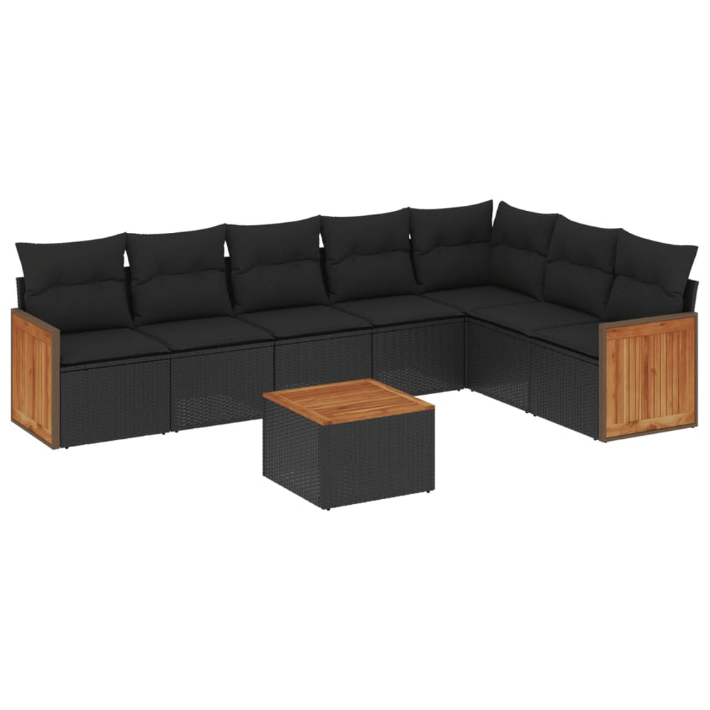 Set Mobilier De Grădină Cu Perne, 8 Piese, , Poliratan