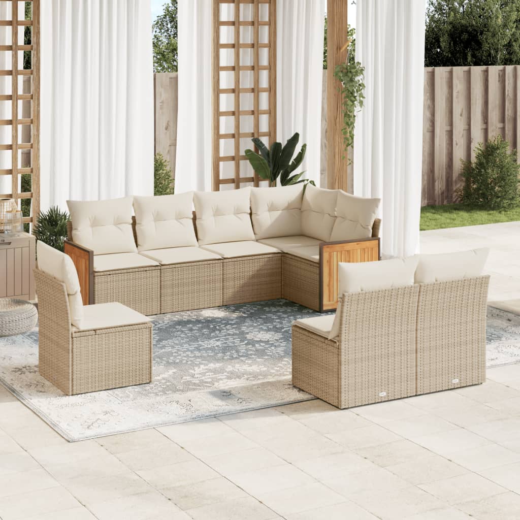 Set Mobilier De Grădină Cu Perne, 9 Piese, Negru, Poliratan