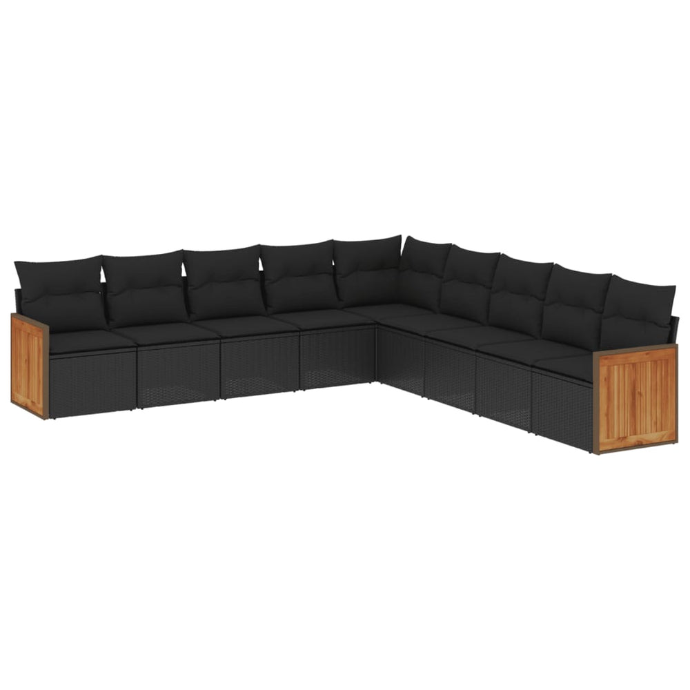 Set Mobilier De Grădină Cu Perne, 9 Piese, , Poliratan