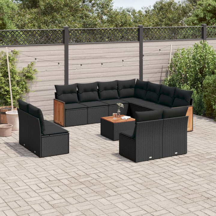 Set Canapele De Grădină Cu Perne, 11 Piese, , Poliratan