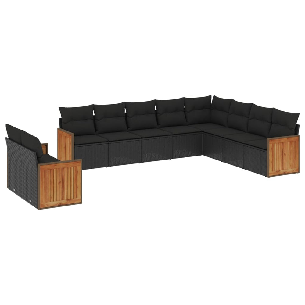Set Canapele De Grădină Cu Perne, 10 Piese, , Poliratan